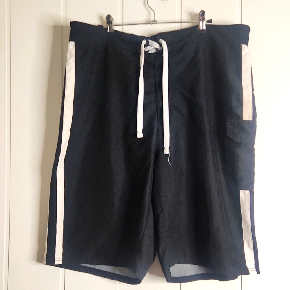Pittsburgh Steelers NFL Black Swim Board Shorts Cargo Style